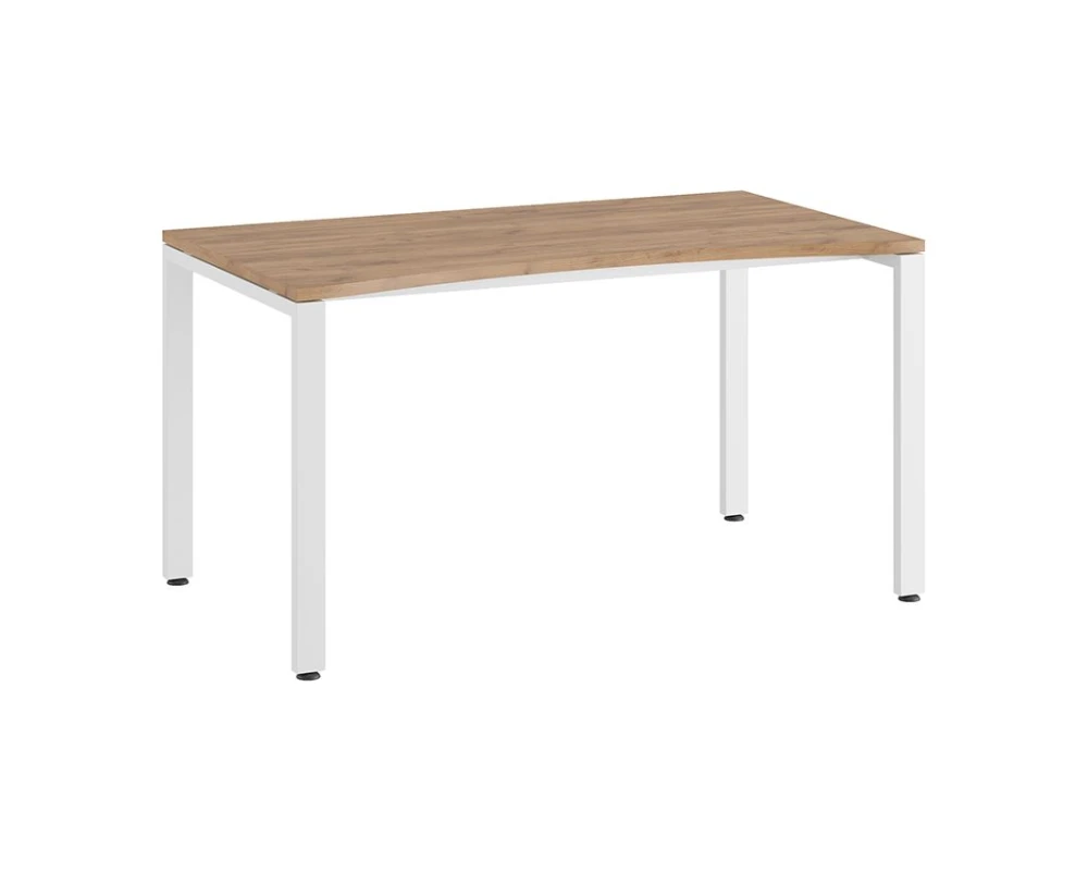 Стол линза на П-образном каркасе 140x80x75 Тесс / Tess Дуб крафт золотой/Белый