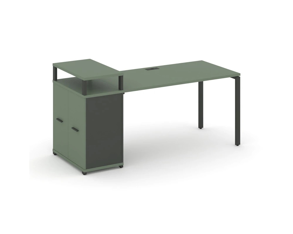 Стол рабочий с опорным распаш. шкафом с верх. горизонтом CN.SP-223 W 1800x720x917 Концепт / Concept