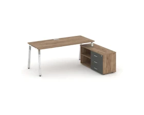 Стол письменный с греденцией правой на А-образном каркасе 1980x800x750 Стайл Проджект Директ Люкс / Style Project Direct Lux images