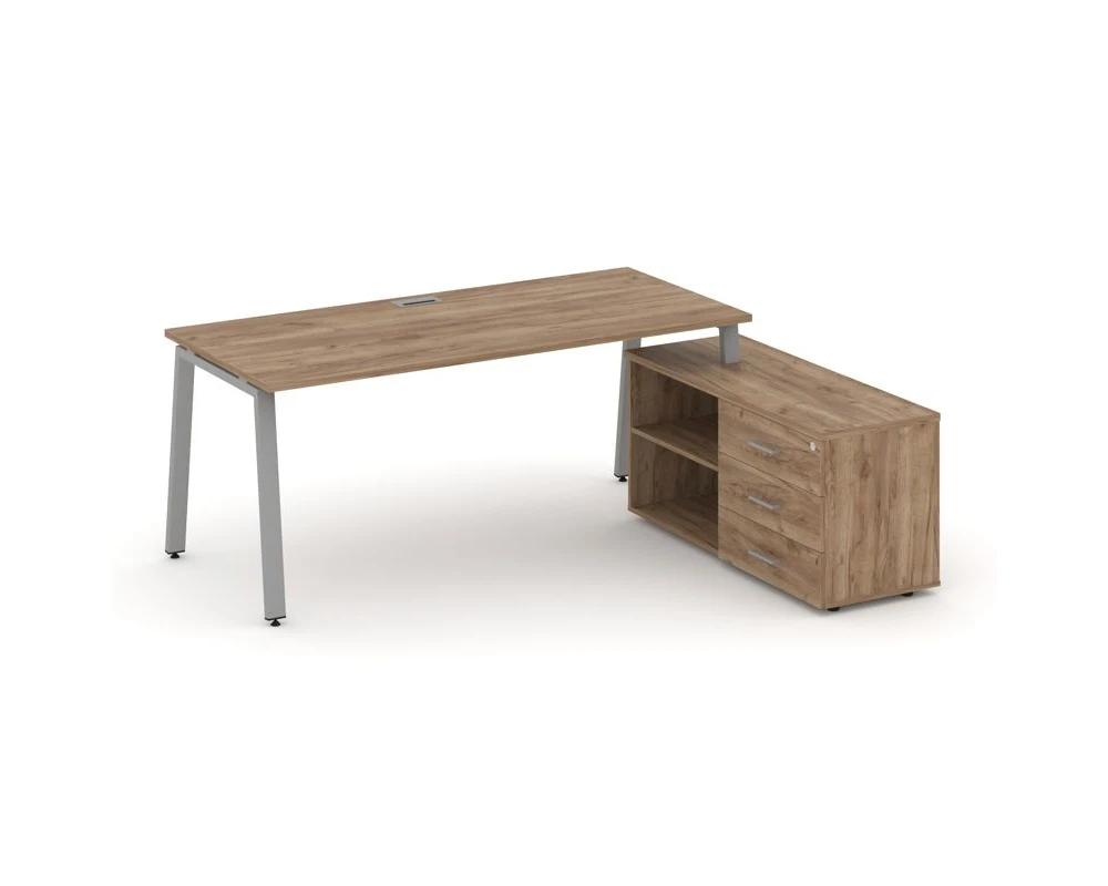 Стол письменный с греденцией правой на А-образном каркасе 1580x1480x750 Стайл Проджект Директ / Style Project Direct