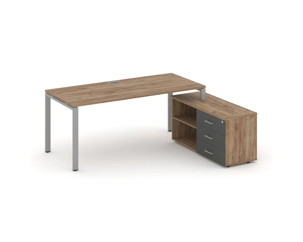 Стол письменный с греденцией правой на П-образном каркасе 1780x1580x750 Стайл Проджект Директ / Style Project Direct