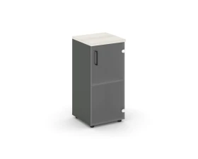 Шкаф низкий узкий правый прозр. стекло 400x400x833 Стайл Проджект / Style Project images