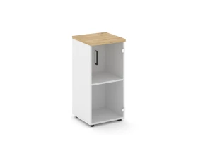 Шкаф низкий узкий правый прозр. стекло 400x400x833 зад. стенка HDF Стайл Проджект / Style Project images