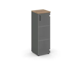 Шкаф средний узкий правый прозр. стекло 400x400x1203 Стайл Проджект / Style Project images
