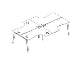 Рабочая станция со столами (4х140) каркас TRE A4.PRO images